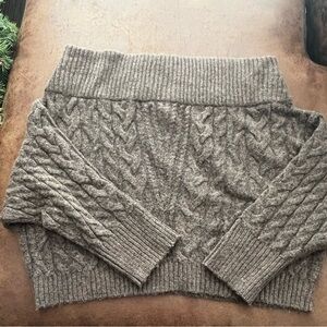 Brownish Gray Cable Knit Women Sweater